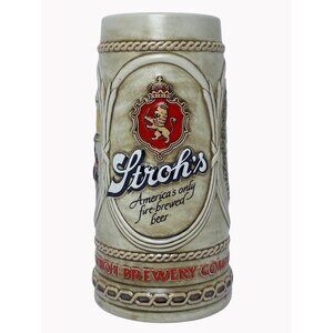 Vtg Stroh Brewery Company 7.5" Ceramic Beer Stein 200 Year Family Heritage Numbe